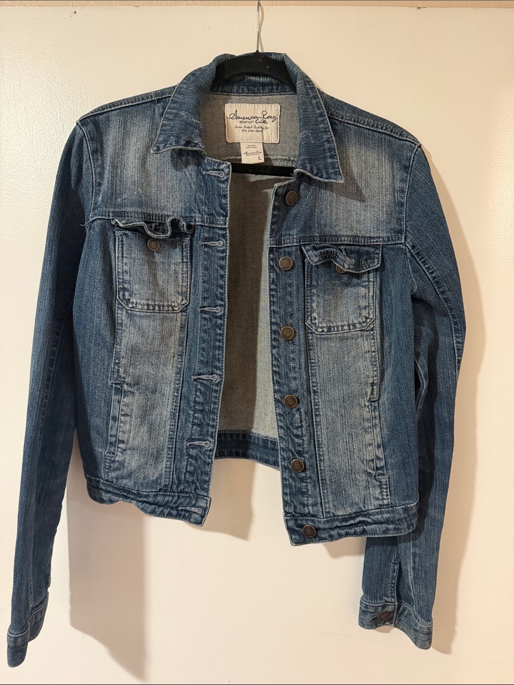 American Rag Distressed Blue Denim Jacket